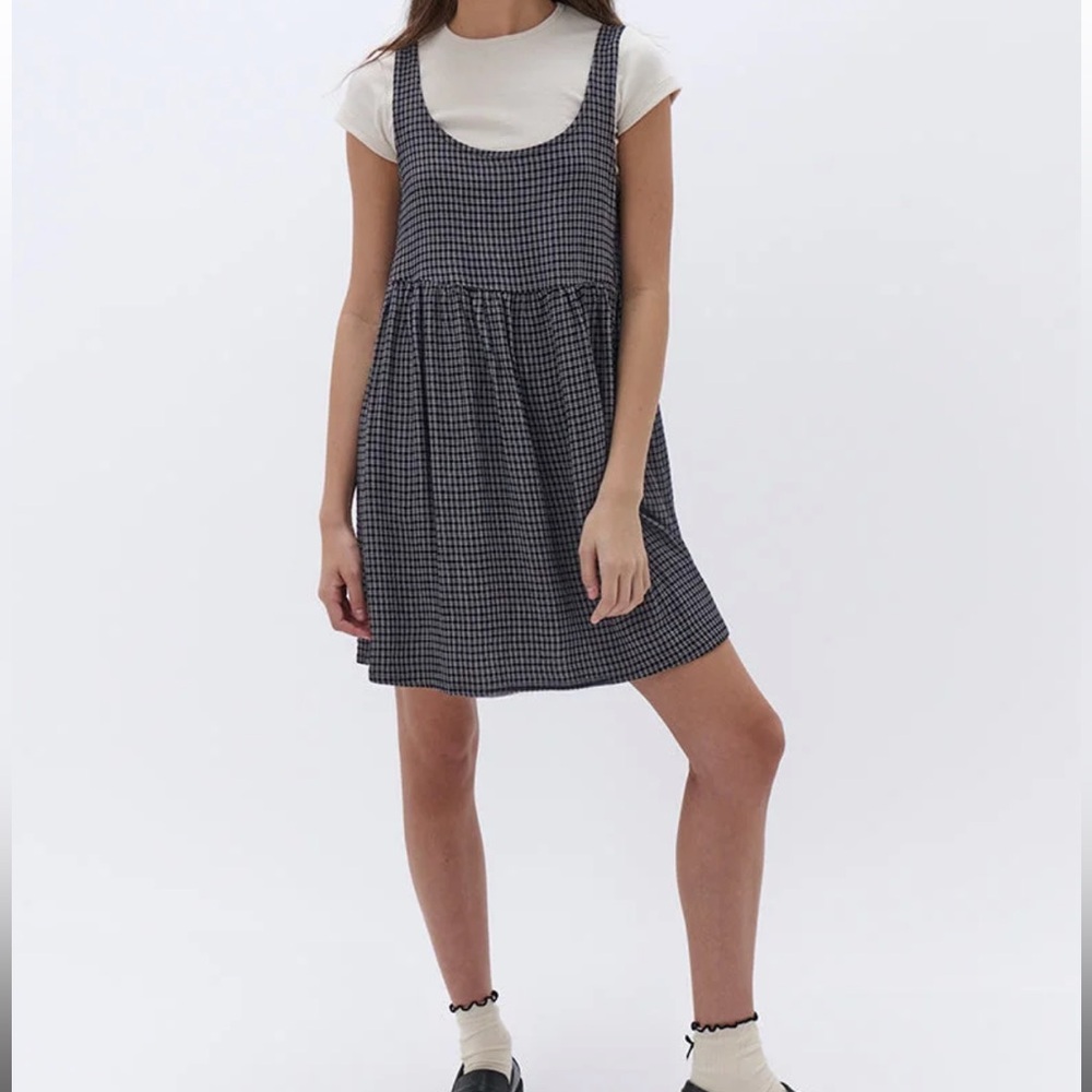 NWOT Ghanda Dylan Plaid Sleeveless Babydoll Dress